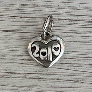 Brighton 2010 Year Silver Heart Charm